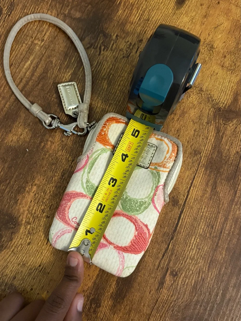 Coach Vintage Poppy “Digi Pouch” Wristlet Multicolor Signature Canvas